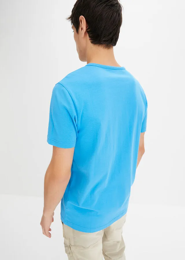 Camiseta con corte cómodo (2 unidades) Azul mediterráneo+gris jaspeado
